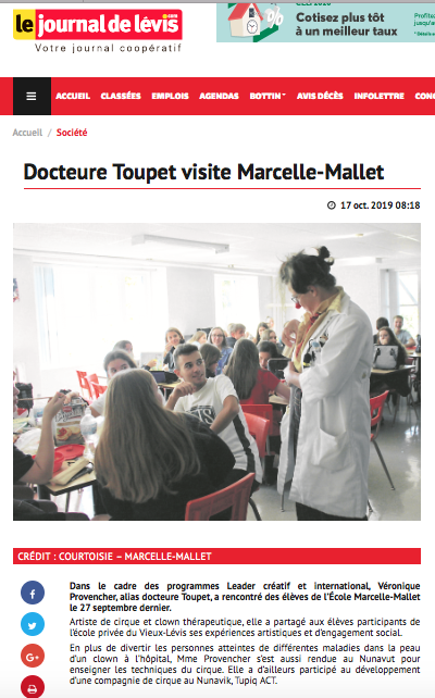 Véronique Provencher - article de journal